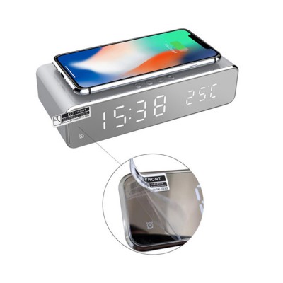 Amazon Hot Selling LED Digital Alarm Clock Qi Wireless Phone Charger