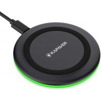 KAPAVER KP500 Type C Input Qi-Certified 10W/7.5W/5W Fast Wireless Charger with FireProof ABS